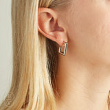 Virtue MEDIUM SQUARE BRUSHED HOOP EARRINGS