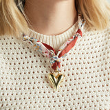 Virtue PUFF HEART ON SCARF NECKLACE