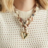 Virtue PUFF HEART ON SCARF NECKLACE