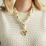 Virtue PUFF HEART ON SCARF NECKLACE