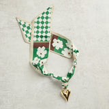 Virtue PUFF HEART ON SCARF NECKLACE Green Check