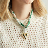 Virtue PUFF HEART ON SCARF NECKLACE