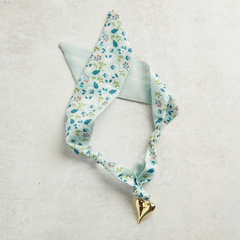 Virtue PUFF HEART ON SCARF NECKLACE Grow Inspiration