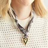 Virtue PUFF HEART ON SCARF NECKLACE