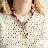 Virtue PUFF HEART ON SCARF NECKLACE