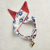 Virtue PUFF HEART ON SCARF NECKLACE Wine Flower
