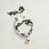Virtue PUFF HEART ON SCARF NECKLACE White Rose