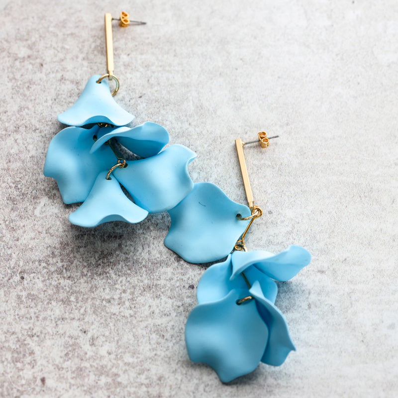 Virtue GOLD BAR POST HYACINTH EARRINGS Powder Blue
