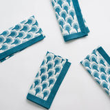 Pomegranate GEO FEATHER NAPKIN SET OF 4