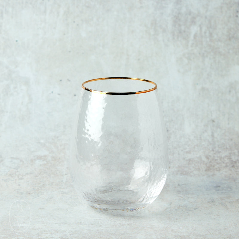 Zodax NEGRONI HAMMERED STEMLESS WINE GLASS