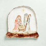 Etta B Pottery NATIVITY SNOW GLOBE TRAY