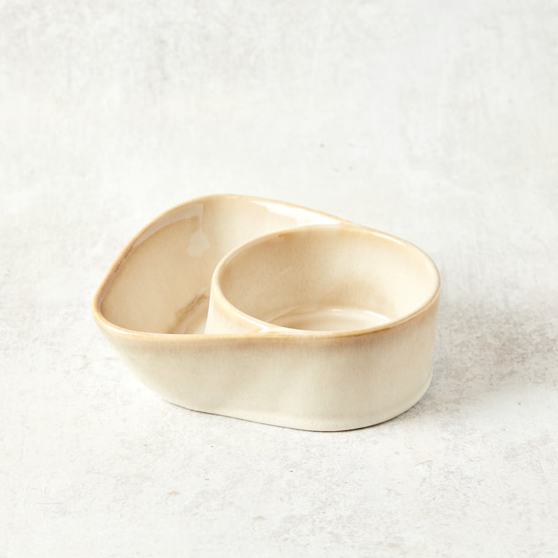 Creative Co-op STONEWARE CRACKER AND SOUP BOWL Taupe