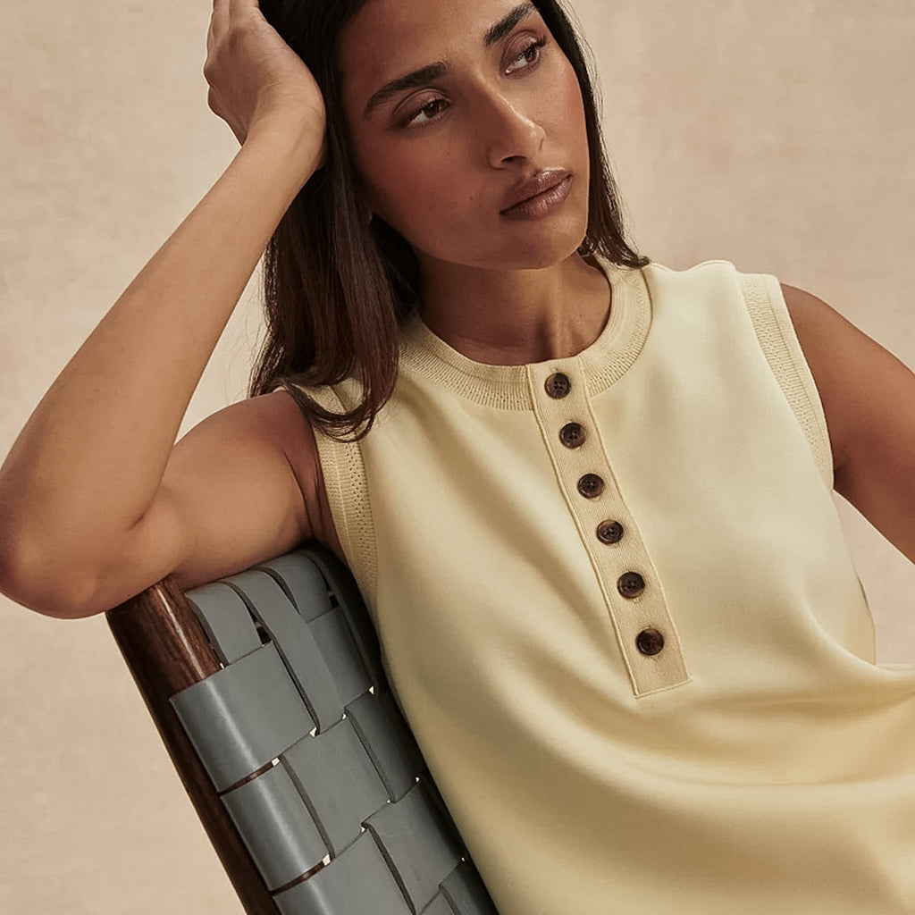 Varley MARLA BUTTON PLACKET TANK Anise Flower