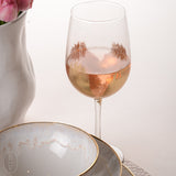 HAND PAINTED GOLD LEAF STEMMED WHITE WINE GLASS