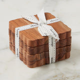 Europe 2 You SET OF 4 SCALLOPED WOOD COASTERS