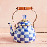 MacKenzie-Childs TEA KETTLE Royal Check