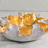 Dixie Pottery WIDE SCALLOPED BOWL Gold Leaf