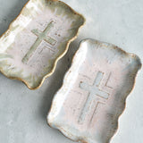 Etta B Pottery HOPE CROSS DISH