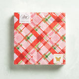 Boston International PINK PLAID LUNCH NAPKINS