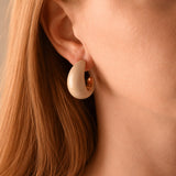 Golden Stella COLOR COATED CRESCENT HOOPS Taupe