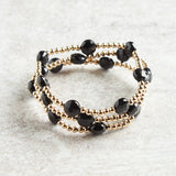 eNewton Design GOLD ADMIRE BRACELET Faceted Onyx 3mm