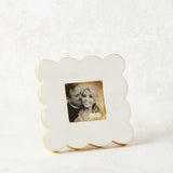 Mudpie MINI SCALLOP GOLD EDGE MARBLE FRAME