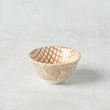 Creative Co-op STONEWARE PINCH POT WITH PATTERN Orange Checker