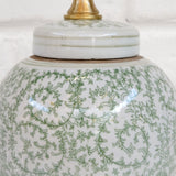 The Han House SMALL GREEN WHITE LAMP NO SHADE