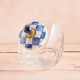 MacKenzie-Childs CYBER MONDAY COOKIE JAR WITH LID Royal Check