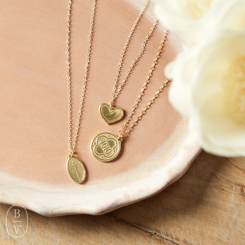 Madison Sterling Jewelry BIBLE VERSE PETITE OVAL CROSS NECKLACE
