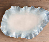 Dixie Pottery FREE FORM 24K GOLD RIM Blue