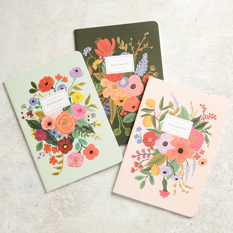 Rifle Paper Co STITCHED NOTEBOOK SET OF 3 Garden Party