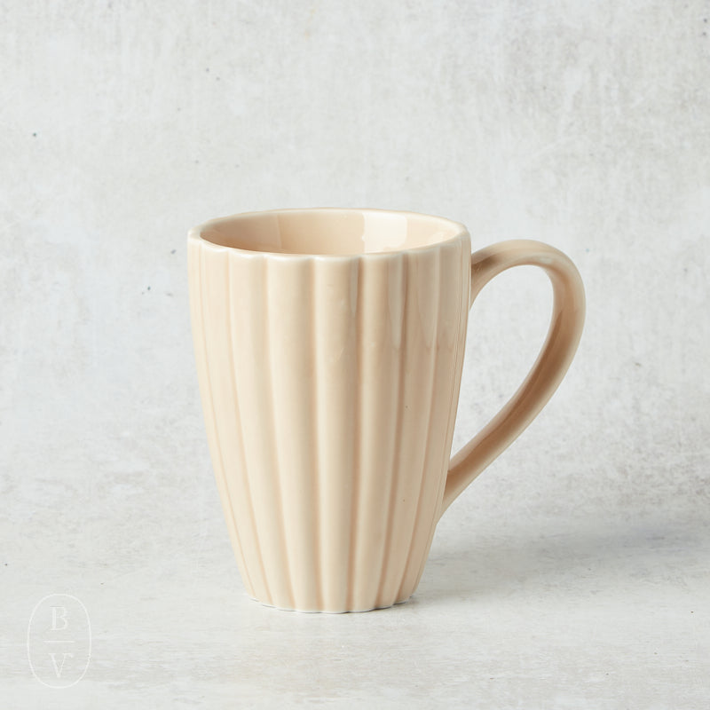 Creative Co-op STONEWARE FLUTED MUG Cream