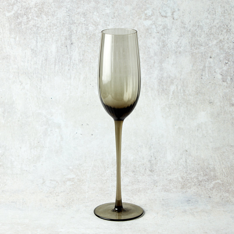 Zodax MADELEINE CHAMPAGNE FLUTE GLASS Smoke