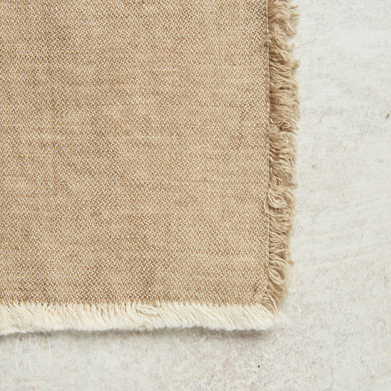 Deborah Rhodes WASHED FRINGE EDGE LINEN NAPKIN Taupe 21