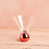 Creative Co-op MARTINI GLASS WITH BALL STEM Red