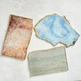 Creative Co-op GOLD EDGE AGATE TRAY