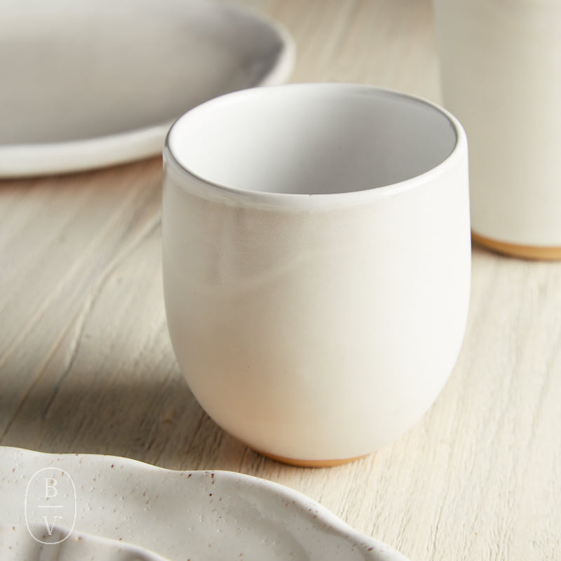 Etta B Pottery STEMLESS WINE CUP Simply White