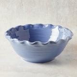 Creative Co-op STONEWARE SCALLOP EDGE BOWL Blue 10