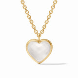 Julie Vos HEART PENDANT NECKLACE Iridescent Clear Crystal