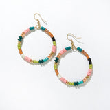 Ink and Alloy GLASS BEAD HOOP DANGLE EARRINGS