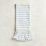 Creative Co-op COTTON STRIPED TEA TOWEL WITH RUFFLE Blue