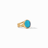 Julie Vos CABOCHON RING Iridescent London Blue