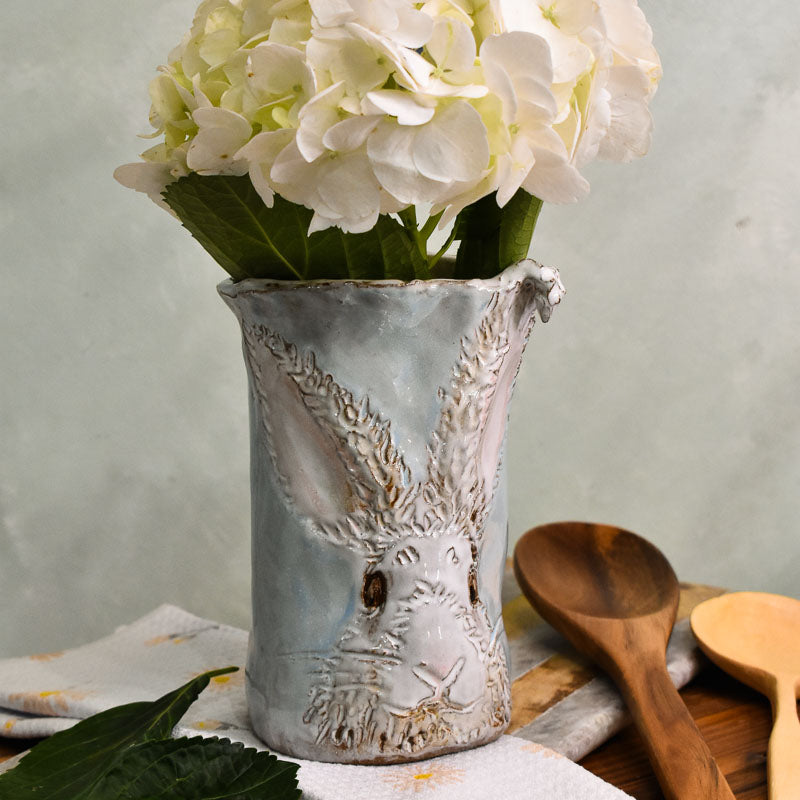 Dixie Pottery FLOPPY EAR BUNNY VASE Blue Small