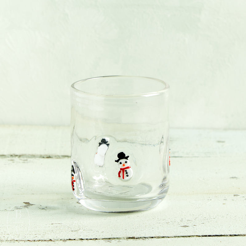 Creative Co-op HOLIDAY DRINKING GLASS Snowmen