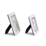 Two's Company WHITE MARBLE BRASS INLAY PHOTO FRAME