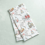 Creative Co-op WINTER HOLIDAY SCENE TEA TOWEL Merry Christmas