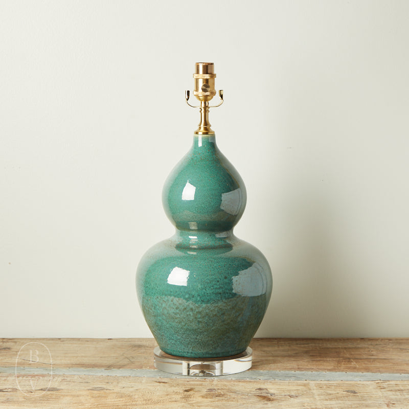 The Han House TEAL GREEN GOURD LAMP NO SHADE