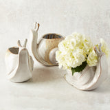 Creative Co-op STONEWARE SNAIL VASE