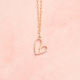 Virtue GOLD PAPERCLIP CHAIN PEARL HEART NECKLACE Gold 19